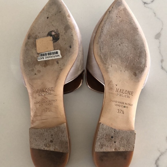 Malone Souliers Marianne Rose Gold Velvet Slip Ons Size 5.5 - Picture 4 of 5